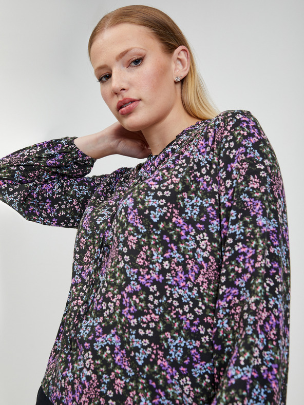 Orsay Črna ženska cvetlična bluza ORSAY