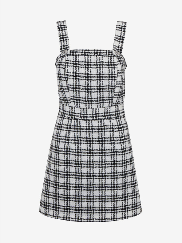 Orsay Črno-bela ženska karirasta obleka ORSAY