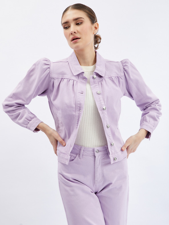 Orsay Svetlo vijoličasta ženska denim jakna z nabranimi rokavi ORSAY