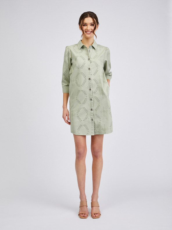 Orsay Svetlo zelena ženska denim obleka ORSAY