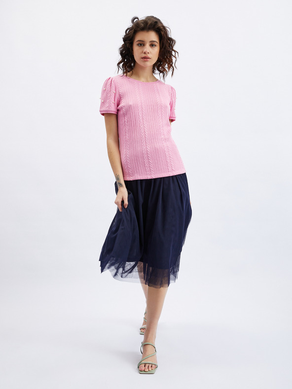 Orsay Rožnata ženska majica z okrasnimi detajli ORSAY