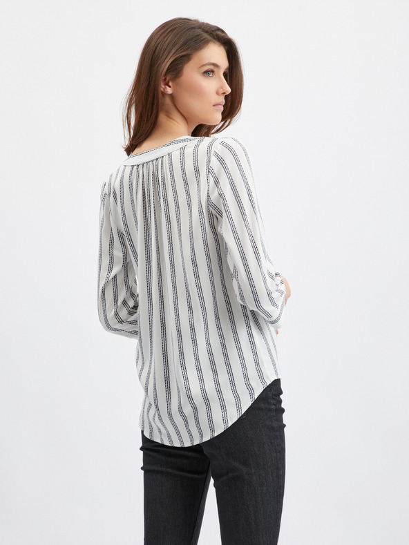 Orsay Sivo-bela črtasta ženska bluza ORSAY