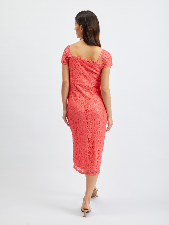 Orsay Rožnata ženska čipkasta obleka ORSAY