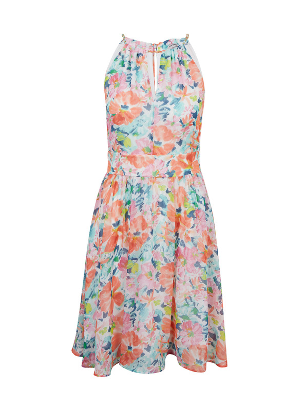 Orsay Rdeče-krem ženska cvetlična obleka ORSAY