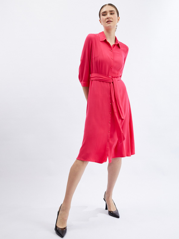 Orsay Temno rožnata ženska srajčna obleka ORSAY