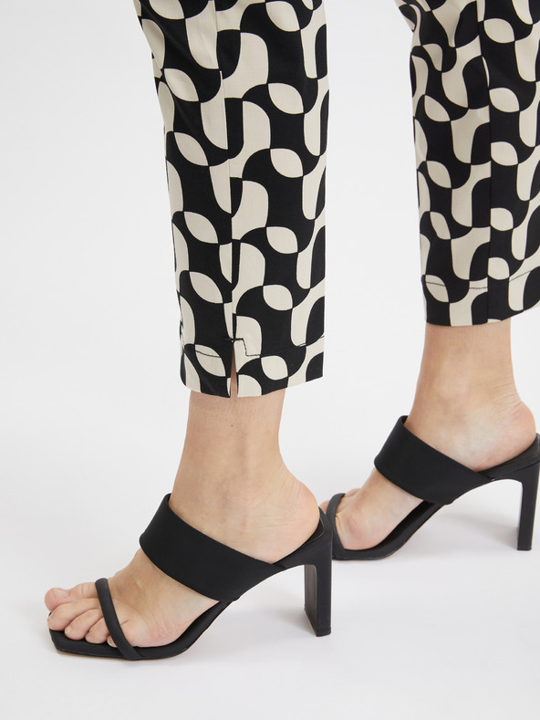 Orsay Krem-črne ženske vzorčaste hlače ORSAY