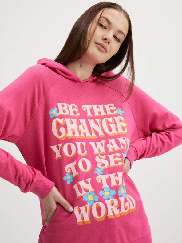 Noisy May Temno roza ženska jopa s kapuco Noisy May Milly