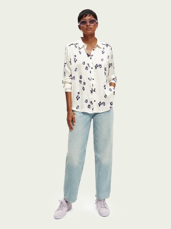 Scotch & Soda Svetlomodre ženske kavbojke s širokimi nogami Scotch & Soda