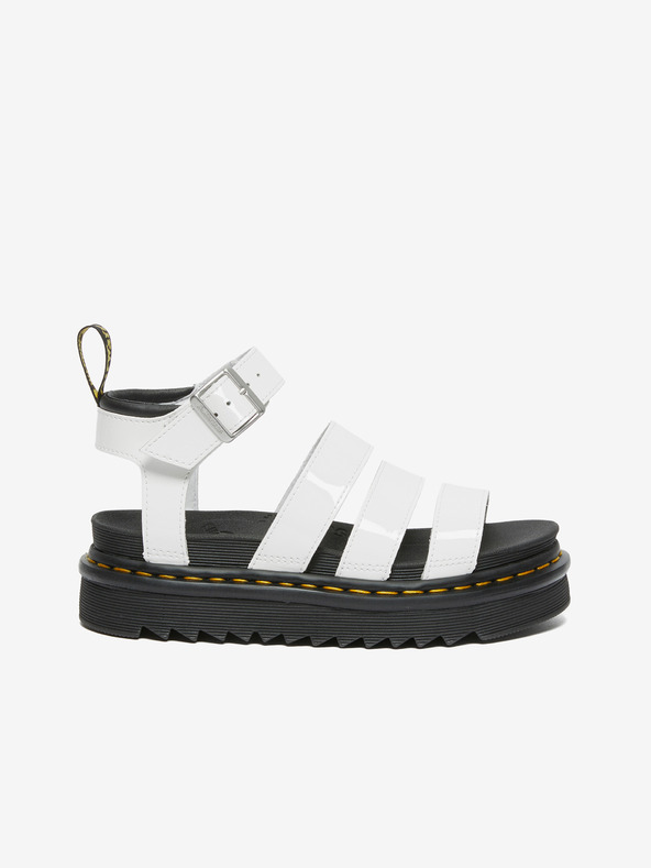 Dr. Martens Beli usnjeni sandali Dr. Martens Blaire Ženski usnjeni sandali s platformo