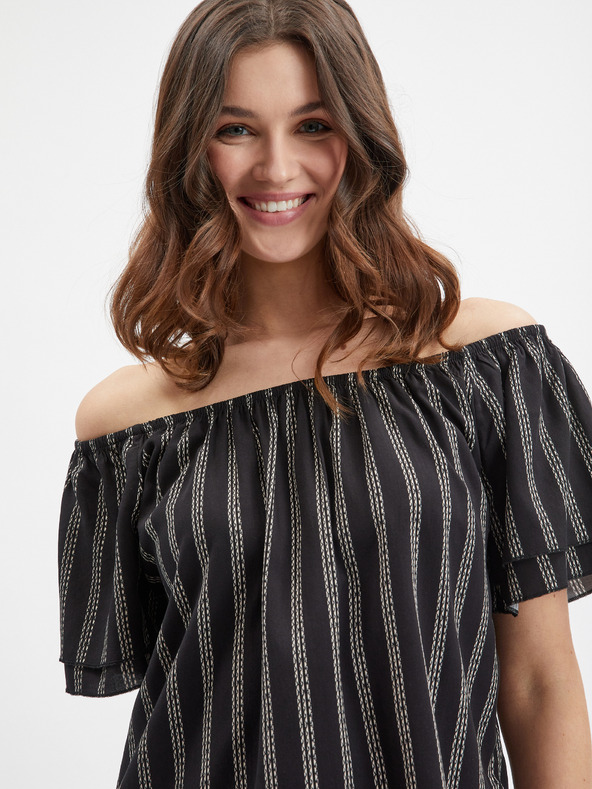 Orsay Črna ženska črtasta bluza ORSAY