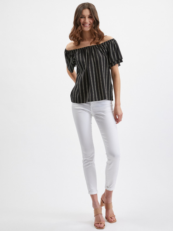 Orsay Črna ženska črtasta bluza ORSAY