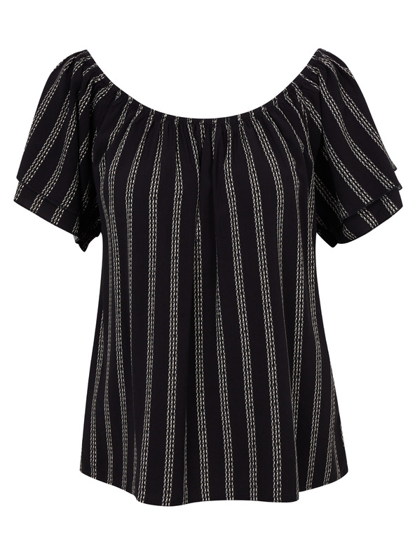 Orsay Črna ženska črtasta bluza ORSAY