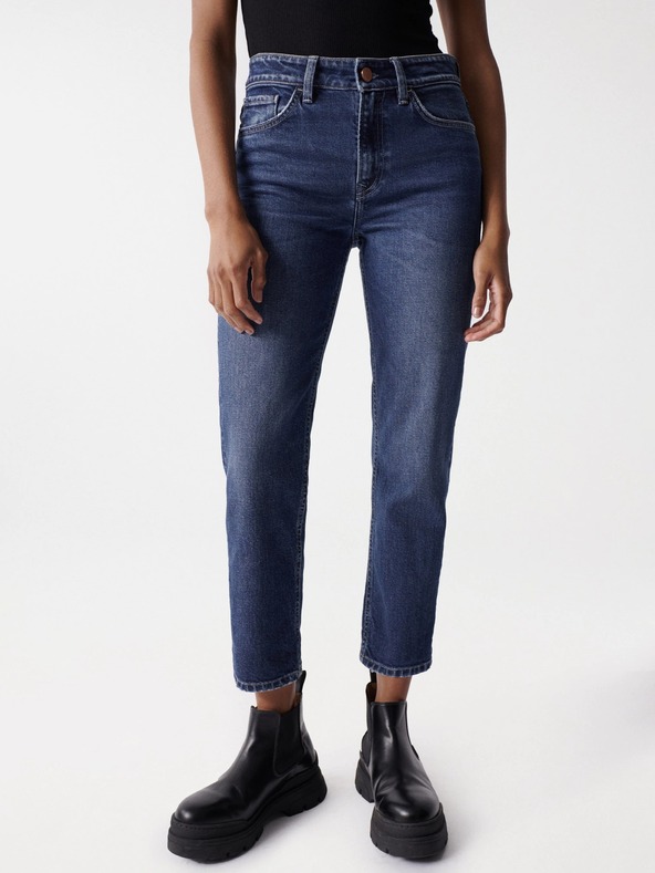 Salsa Jeans Modre ženske raztrgane tanke kavbojke Salsa Jeans True