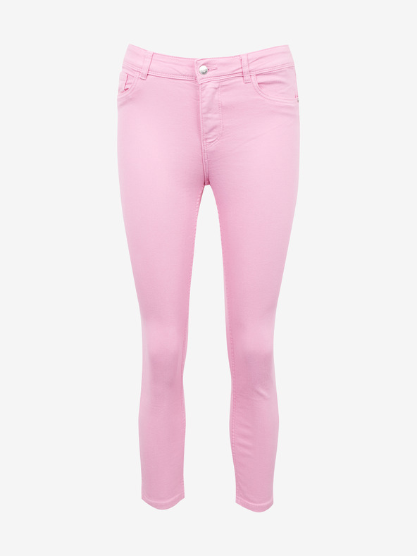 Orsay Rožnate skrajšane slim fit kavbojke ORSAY