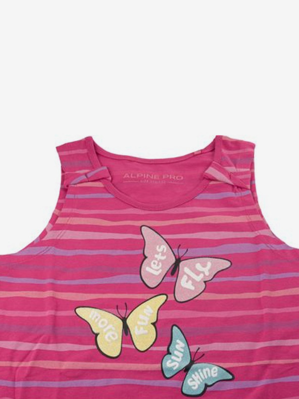ALPINE PRO Temno rožnata dekliška majica z vzorcem ALPINE PRO Holso