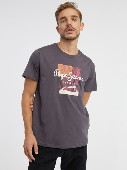 Pepe Jeans Pepe Jeans Melbourne siva moška majica s kratkimi rokavi