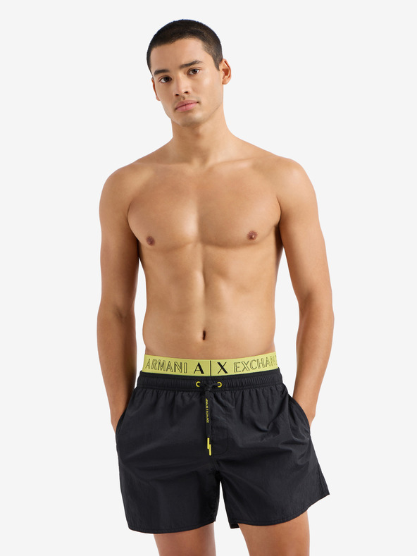 Armani Exchange Črne moške kopalke Armani Exchange