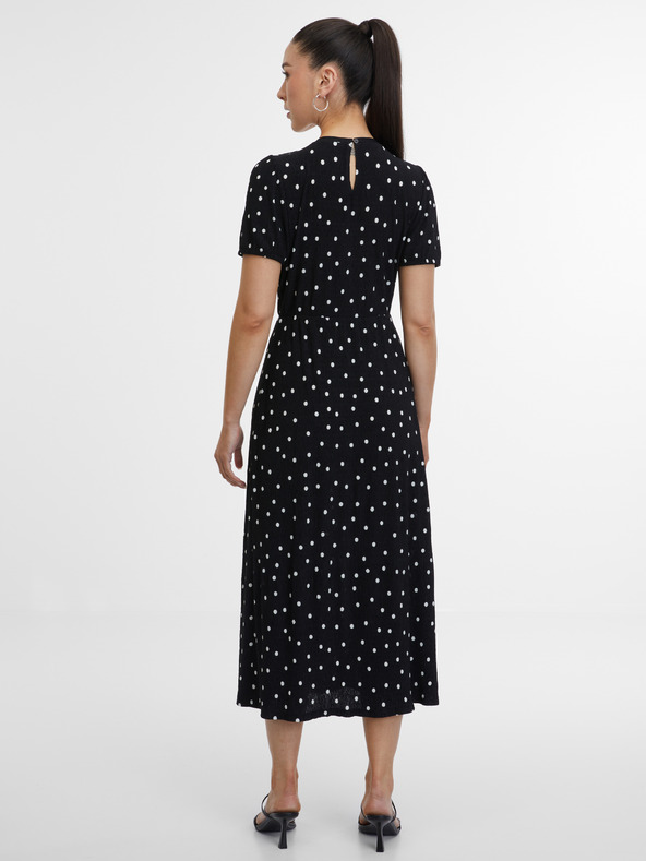 Orsay Črna ženska vzorčasta obleka ORSAY