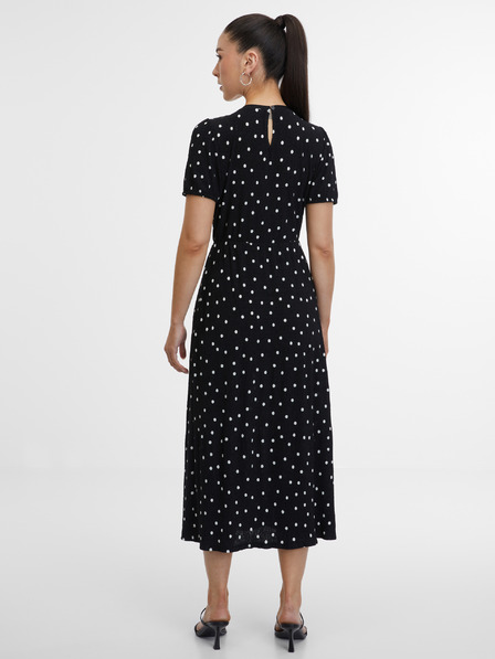 Orsay Črna ženska vzorčasta obleka ORSAY