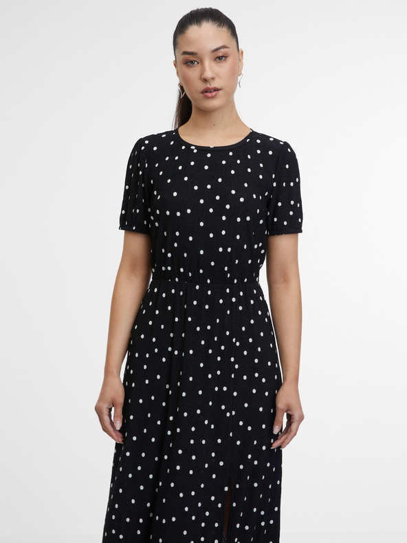 Orsay Črna ženska vzorčasta obleka ORSAY