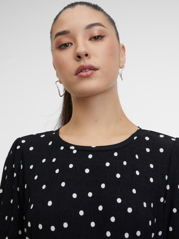 Orsay Črna ženska vzorčasta obleka ORSAY