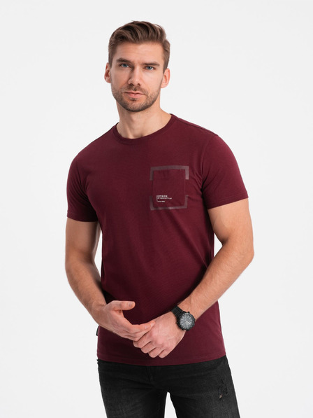 Ombre Clothing Moška srajca v bordo barvi Ombre Clothing