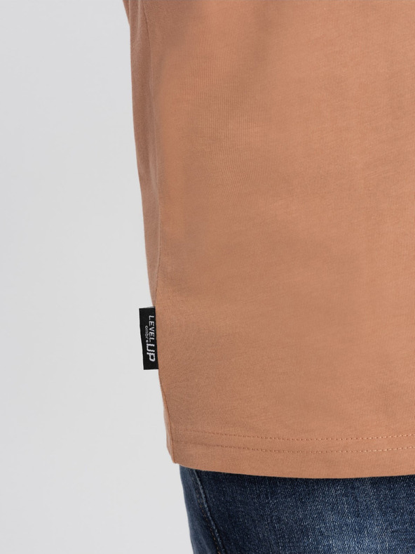 Ombre Clothing Svetlo rjava moška majica Ombre Clothing