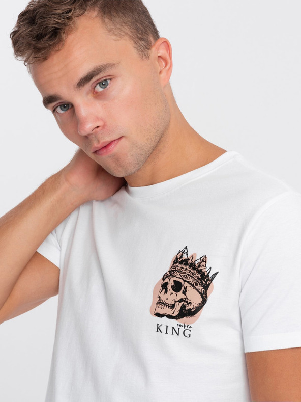 Ombre Clothing Bela moška majica Ombre Clothing