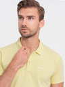 Ombre Clothing Svetlo rumena moška polo majica Ombre oblačila