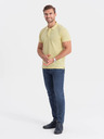 Ombre Clothing Svetlo rumena moška polo majica Ombre oblačila