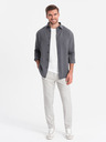 Ombre Clothing Svetlo sive moške kariraste hlače Ombre oblačila
