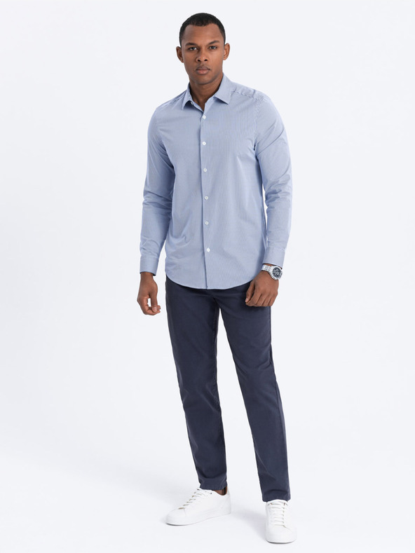 Ombre Clothing Temno modre moške hlače Chino Ombre Oblačila