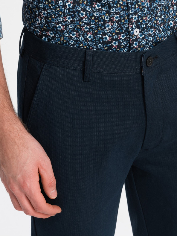 Ombre Clothing Temno modre moške hlače Chino Ombre Oblačila