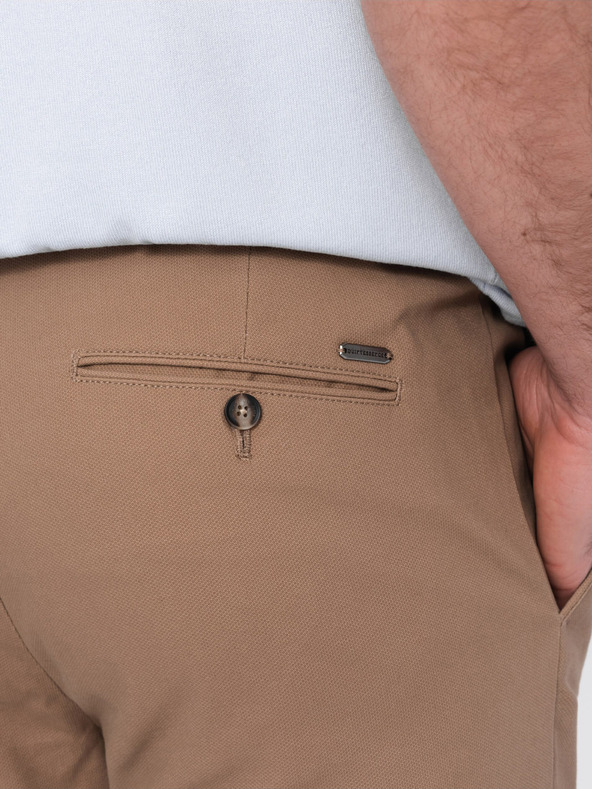 Ombre Clothing Svetlo rjave moške hlače slim fit chino Ombre Clothing