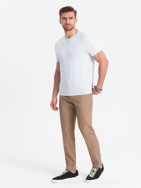Ombre Clothing Svetlo rjave moške hlače slim fit chino Ombre Clothing