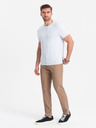 Ombre Clothing Svetlo rjave moške hlače slim fit chino Ombre Clothing
