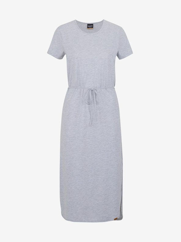 Sam 73 Svetlo siva črtasta ženska midi obleka SAM 73 Estela