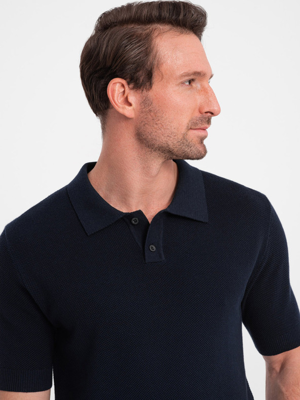 Ombre Clothing Temno modra moška polo majica Ombre Clothing