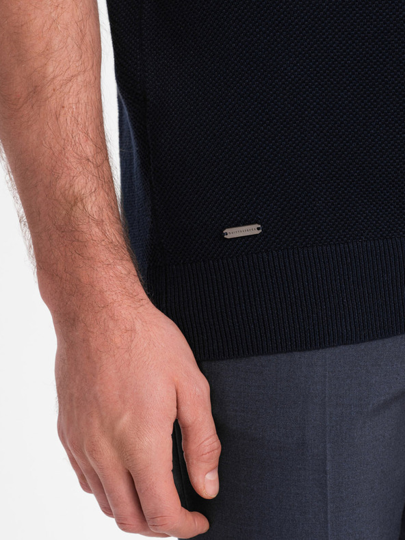 Ombre Clothing Temno modra moška polo majica Ombre Clothing