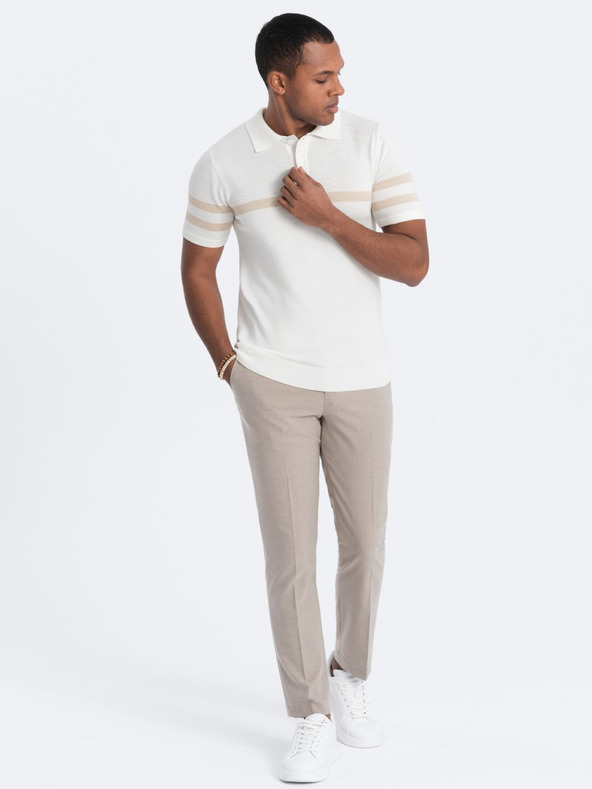 Ombre Clothing Kremasta moška polo majica Ombre Clothing