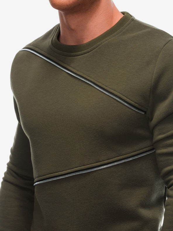 Ombre Clothing Zelena moška jopa z okrasnimi zadrgami Ombre Clothing