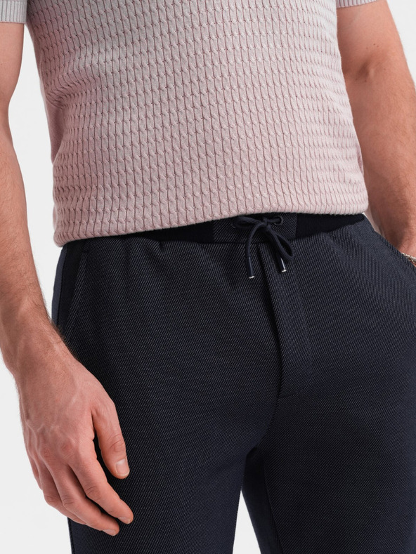 Ombre Clothing Temno modre moške kratke hlače z žepi Ombre Clothing