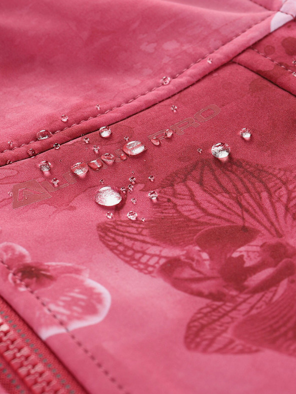 ALPINE PRO Rdeča otroška softshell jakna z vzorcem ALPINE PRO HOORO