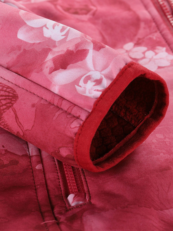 ALPINE PRO Rdeča otroška softshell jakna z vzorcem ALPINE PRO HOORO