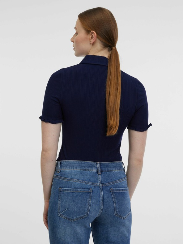 Orsay Modro-smetanova ženska črtasta polo majica ORSAY