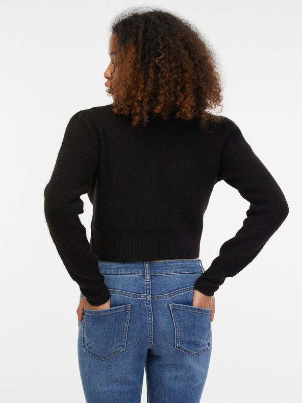 Orsay Črna ženska jopa z mešanico volne ORSAY