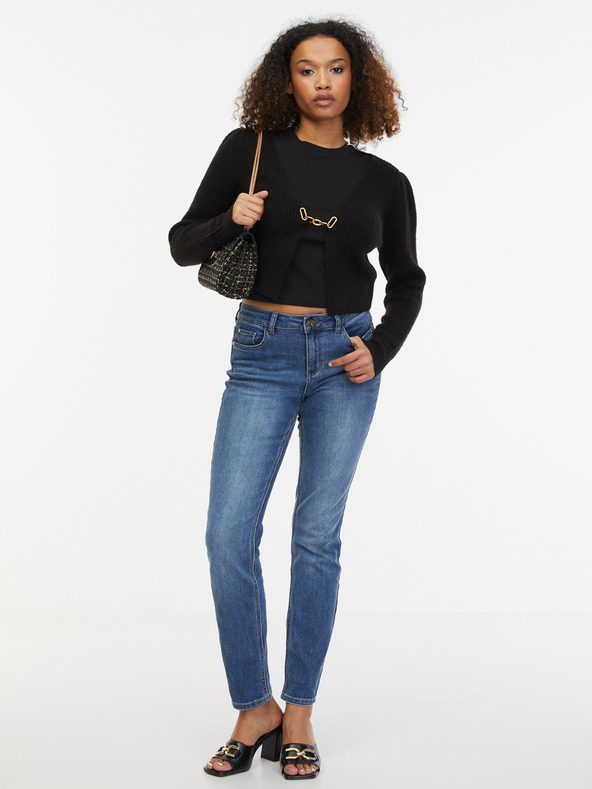 Orsay Črna ženska jopa z mešanico volne ORSAY