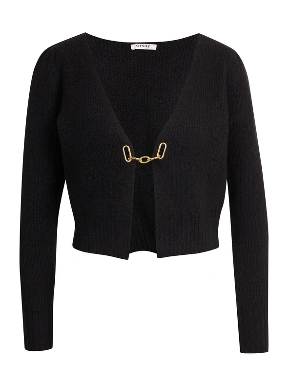 Orsay Črna ženska jopa z mešanico volne ORSAY