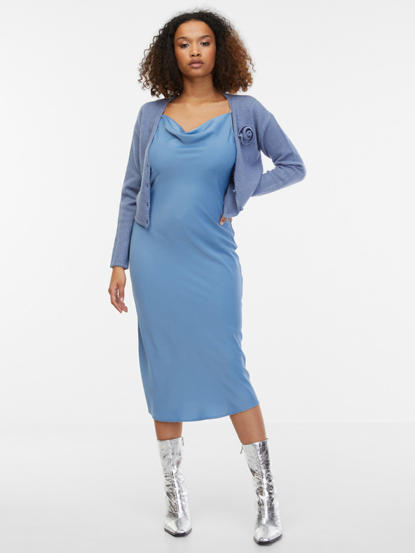 Orsay Modra ženska jopica iz mešanice volne ORSAY