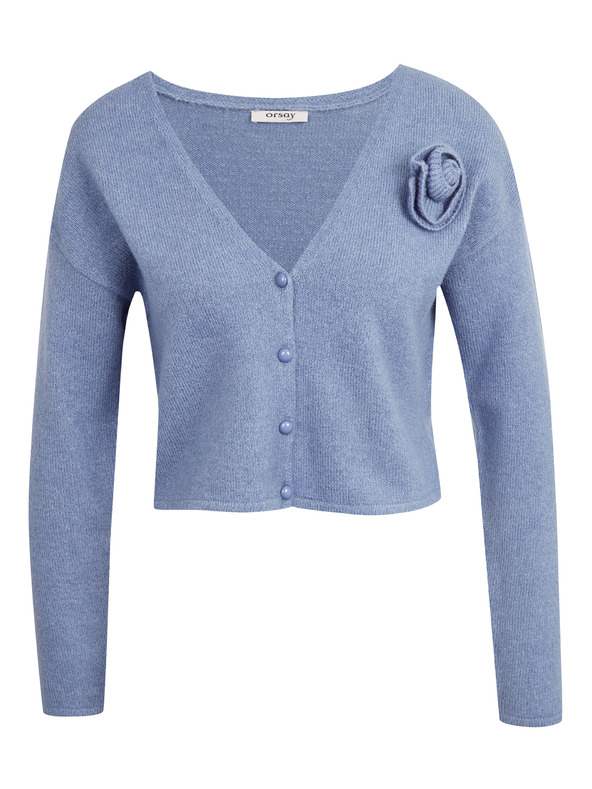 Orsay Modra ženska jopica iz mešanice volne ORSAY